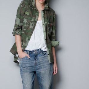 Zara Trafaluc Collection Jeweled Shirt Size Small